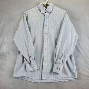 Michael Kors Shirt Mens XL White Striped Long Sleeve Casual Button Down